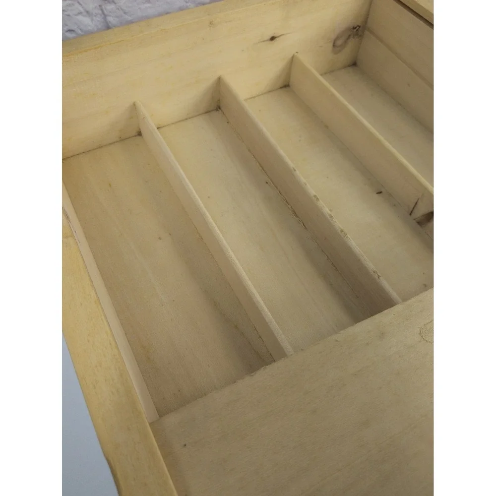 SOLID🍷Robert Mondavi Wooden Wine Box 4Bottle Compartment Storage Gift Sliding